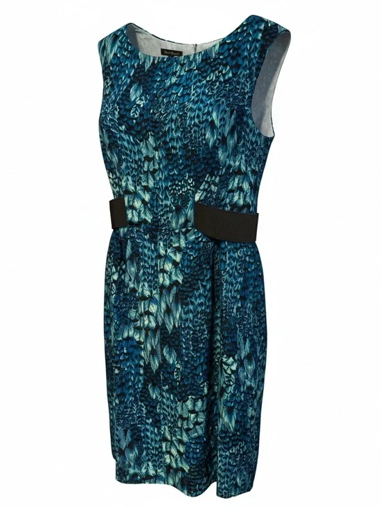 Nanette Lepore 100% Silk Peacock Feather Print Dress - Size 4 - Made in USA - Picture 1 of 8